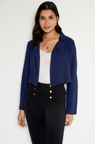 Solid Straight Jacket, Navy Blue, image 3
